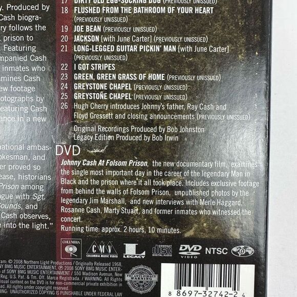 At Folsom Prison by Johnny Cash 2 CD and 1 DVD Music Collection - Picture 7 of 9